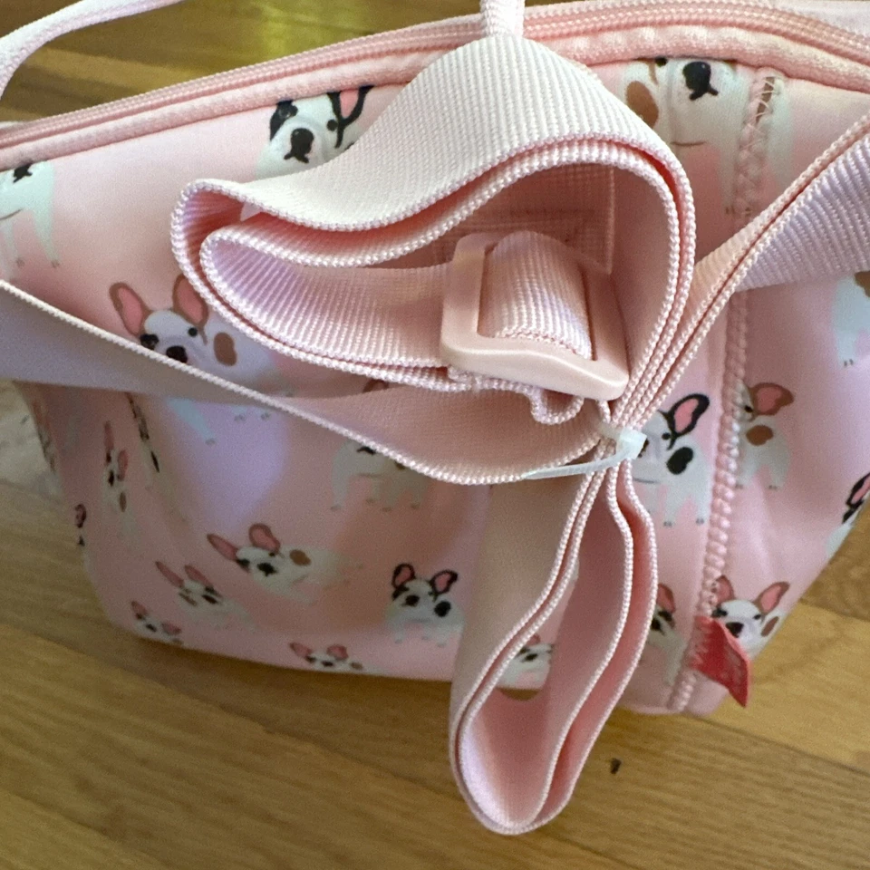Bolso de almuerzo de neopreno Bulldog francés rosa Frenchie M estilo de vida Foto 3 de 4