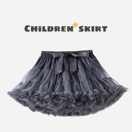 Skirts Solid Fluffy Tulle Princess Ball Gown Kids Ballet Party Performance Dress - Picture 17 of 39