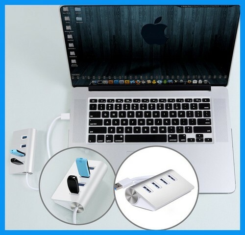 4 puertos USB 3.0 HUB de alta velocidad 5 Gbps para PC portátil Mac iMac MacBook cable 30 cm - Imagen 2 de 9