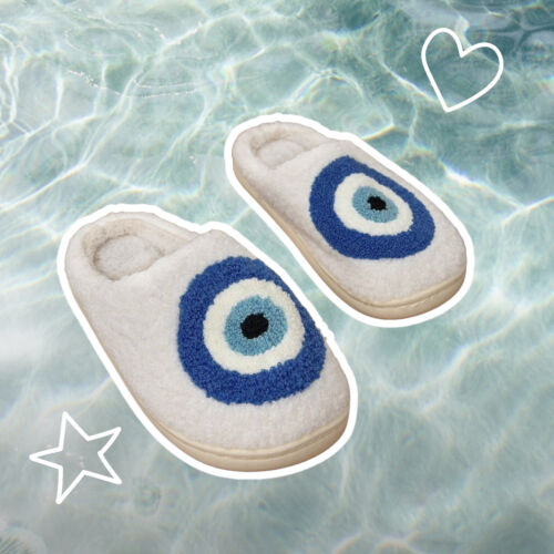Zapatillas de invierno ojo azul acogedoras otoño invierno _Diseño de ojos azules - Imagen 1 de 1