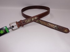 NWT JOHN DEERE CAMOFLOUGE LEATHER CASUAL WORK BELT SZ 46 BROWN