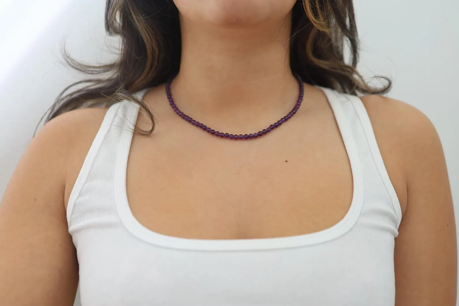5mm Amethyst Necklace | Natural Purple Gemstone | Healing Crystal Jewelry
