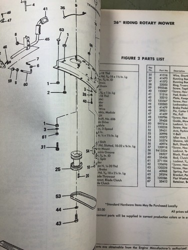 AMF 26" RIDING ROTARY MOWER PARTS LIST MANUAL MODEL 52760300 P/N 60654 - Bild 5 von 5