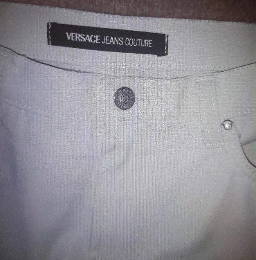 Versace pantaloni gamba dritta grigio chiaro