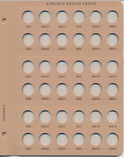 Dansco Album 8104 Lincoln Shield Cents 2010-2033S w/ Proofs Penny Book - 3 PAGES - Picture 3 of 4