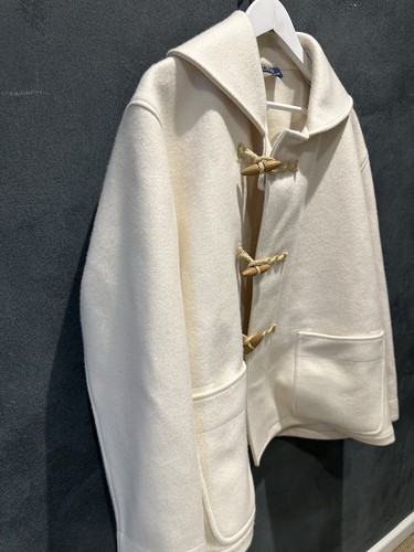 Rare Polo Ralph Lauren Cream Wool Boxy Duffle Coat - Picture 2 of 6