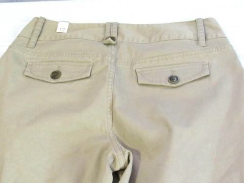 GEORGE & MARTHA MUJER CAQUI ANGIE LENGÜETA DELANTERA CAPRI PANTALÓN TALLA 12 NUEVO CON ETIQUETAS - Imagen 7 de 8