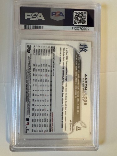 2022 Topps Chrome - Aaron Judge #99 Black & White Mini-Diamond Refractor PSA 9 - 第 2/2 張圖片
