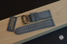 26 mm Cinturino artigianale Pam 26/22 Handmade grigio PULL-UP Vintage Leather