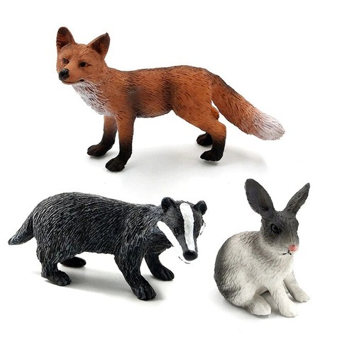 3pcs Fox Rabbit Animal Toy PVC Action Figure Kids Toys Party Children Gifts - Picture 1 of 7