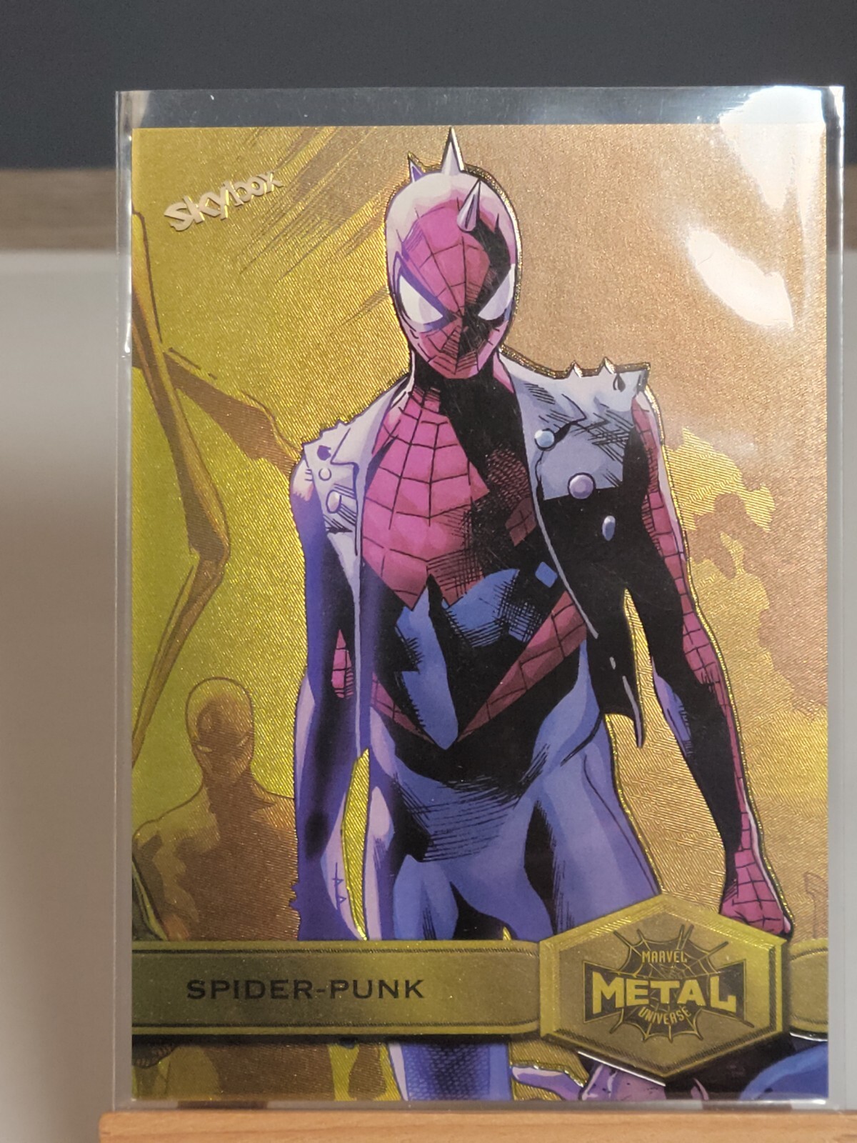 2021 SKYBOX MARVEL METAL UNIVERSE SPIDER-MAN SPIDER-PUNK GOLD FX SP #186