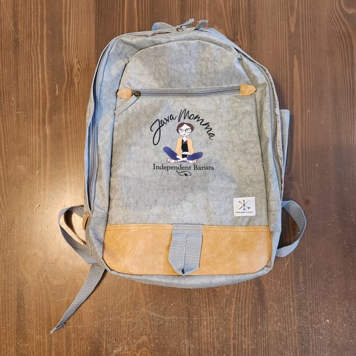 Java Momma Independent Barista Backpack By Merchant & Craft Grey W/ Tan Accents