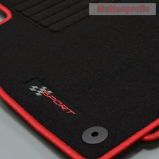 Mattenprofis Velours Logo Fußmatten für Seat Leon II 1P ab Bj.05/2005 - 2012 rot