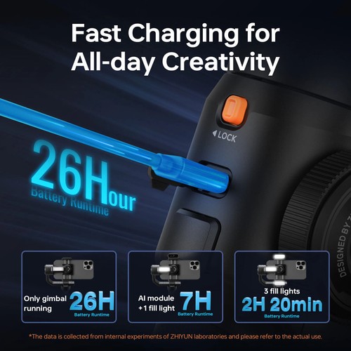 ZHIYUN Smooth 5SAi Pro 3-Axis Gimbal Stabilizer Fill Light for iPhone Smartphone - Picture 10 of 13