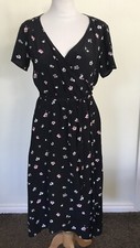 Gap floral viscose crepe wrap dress, S/M