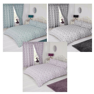 Single Double King Super Size Annette Black Duck Egg Plum Duvet