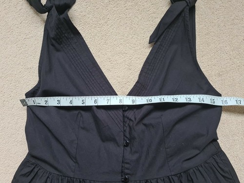 Topshop Black 100% Cotton Pintuck Button Mini Dress UK6 EUR 34 - Picture 11 of 12