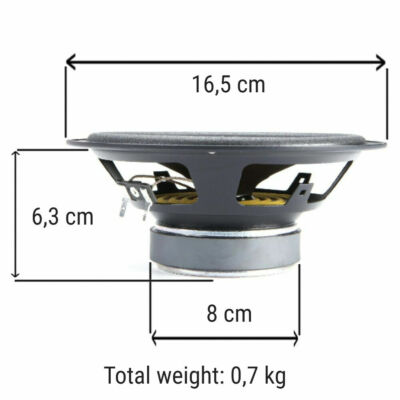 Kit Altoparlanti Auto Per FIAT Bravo, Stilo, Croma - Woofer 165 Mm E Tweeter 13 Mm, 120 Watt, In Policarbonato