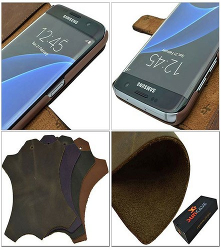 Exclusivo Book Style Funda Protectora Rombo Rojo para Samsung Galaxy S7 Edge - Imagen 8 de 8
