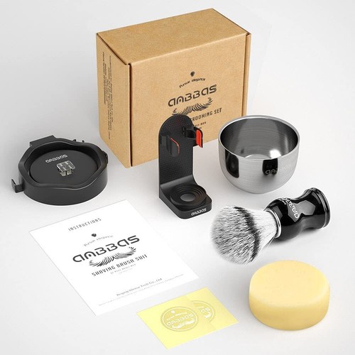 Stainless Steel Shaving Mug Bowl Men's Shave Soap Cup with Brush Set - Picture 2 of 8