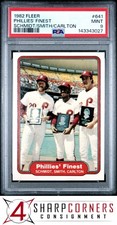 1982 FLEER #641 MIKE SCHMIDT-STEVE CARLTON PHILLIES FINEST HOF PSA 9