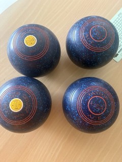 Taylor Ace Lawn Bowls Size 4 Set of 4Blue Speckled