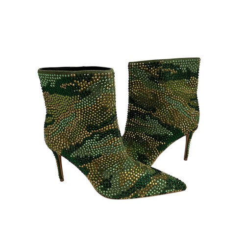Kurt Geiger London Belgravia Camouflage Crystal Camo Booties Size 37 NEw - Picture 2 of 6