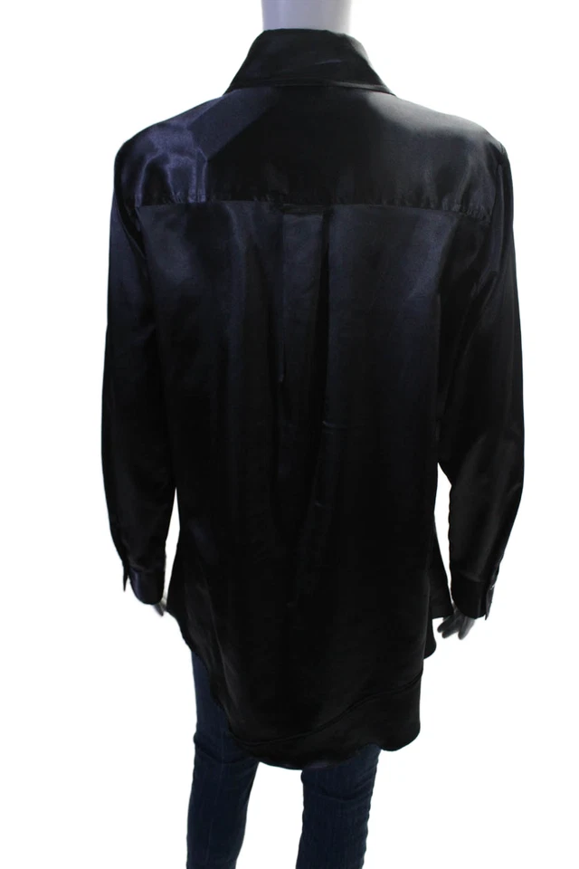 Blusa Finley Mujer Cuello Texturizado Abotonada Niveles Elegante Negra Talla M Foto 3 de 4