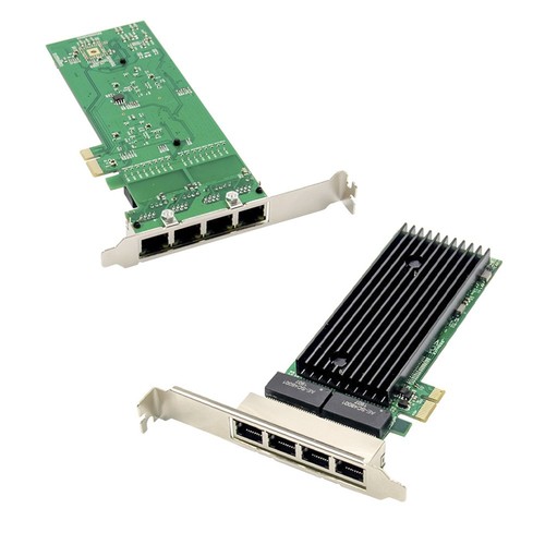 PCI-E 4 Ports RJ45 Serveur 1X PCIe X1 82576 Puce 10/100/1000Mbps Lan Quad 9427 - Photo 3/6