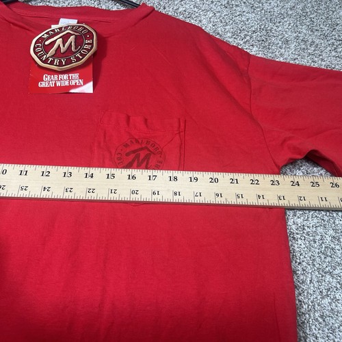 T-shirt Marlboro vintage uomo XL rossa tasca sigarette anni 90 cucitura singola nuova - Foto 7 di 9