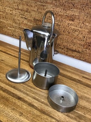 REVERE WARE pre-1968 14 Cup Coffee Pot Percolator Stovetop Copper Clad 1544