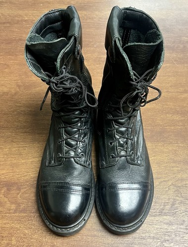 Rocky Herren Paraboot 10" Seitenreißverschluss Leder Stiefel Armee/Polizei Uniform Größe 7 M