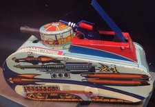 Marx MARS PLANET PATROL X-1 SPACE TANK TIn WORKS with Blaster mod