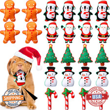 Leyndo 24 Pieces Christmas Squeaky Dog Toys Bulk Xmas Stuffed Plush Dog Toys Dog