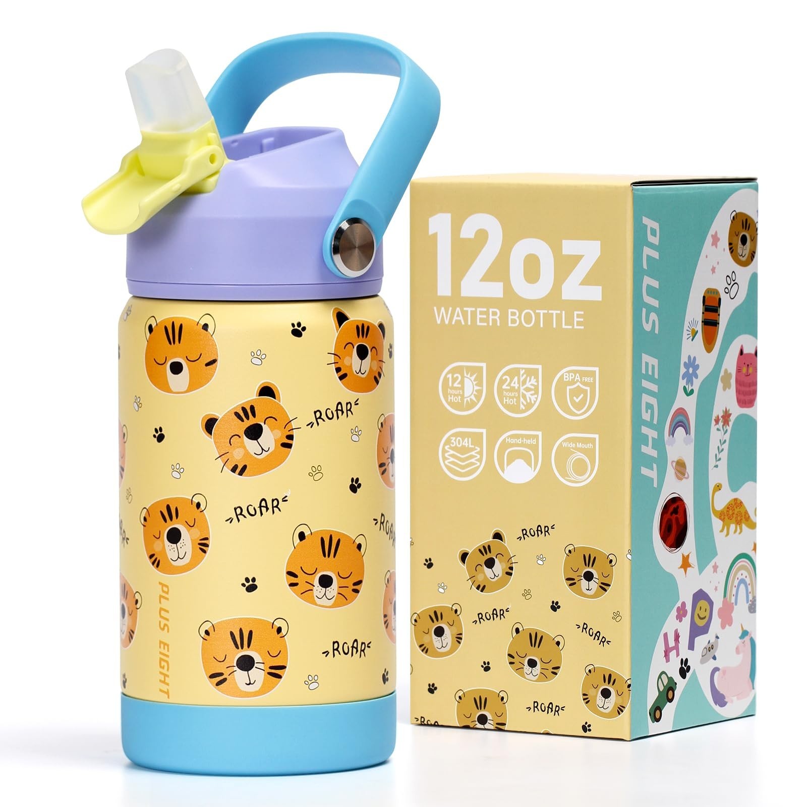 With Straw Lid, 12 Oz Bpa-free Double Wall Vacuum...