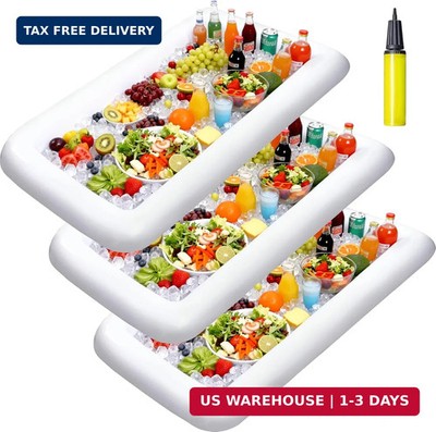 JOYIN 3-Pack Inflatable Serving Bars Cooler - Inflatable Cooler Ice Buffet Salad