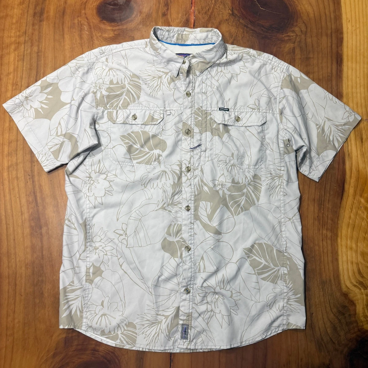 ゆうと Patagonia 花短袖休闲纽扣衬衫男士| eBay
