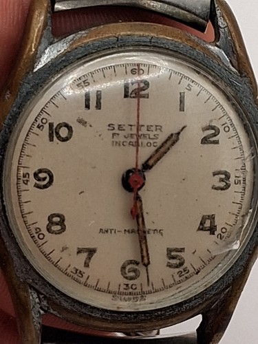 Orologio Uomo Vintage Anni 50 17 Jewels SETTER Orologio Incabloc SWISS Made Retrò