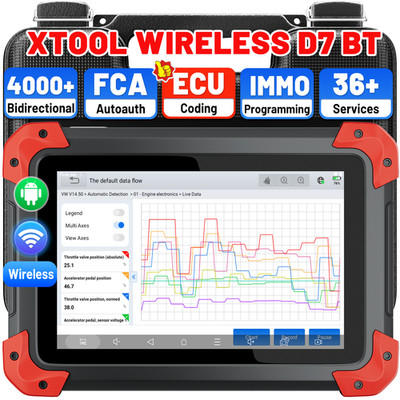 2026 XTOOL D7BT OBD2 Bidirectional Diagnostic Scanner ECU Coding 36+Services FCA