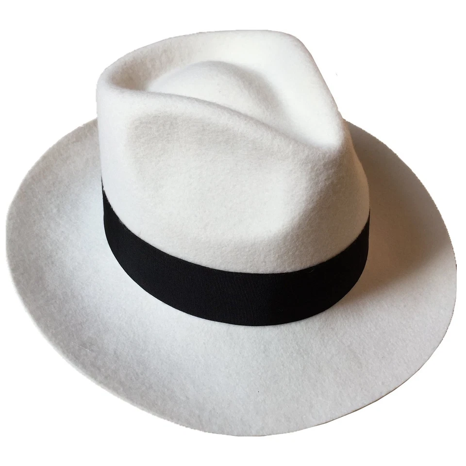 Michael Jackson MJ Negro Para hombres Lana Fedora Sombrero Gorra Juegos con disfraces Disfraz Accesorios Foto 3 de 4