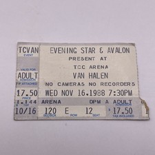 1988 VAN HALEN VINTAGE CONCERT TICKET STUB EDDIE SAMMY HAGAR TUCSON ARIZONA