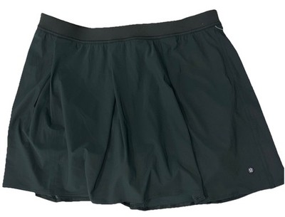 NW LULULEMON XLARGE ANGLED PLEAT HI RISE TENNIS SKIRT RAINFOREST GREEN $78