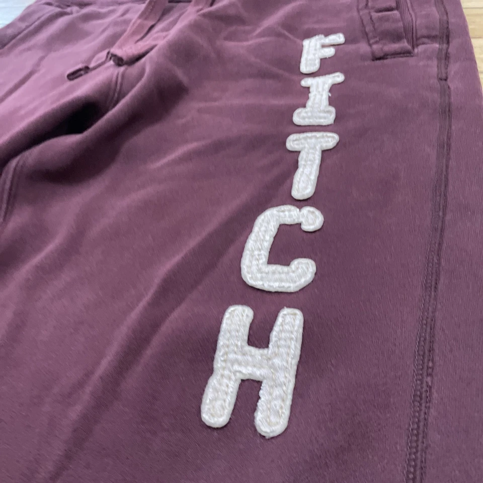 Pantalones deportivos Abercrombie & Fitch Y2K rojo granate adulto L años 90 gruesos apliques animación Foto 4 de 4