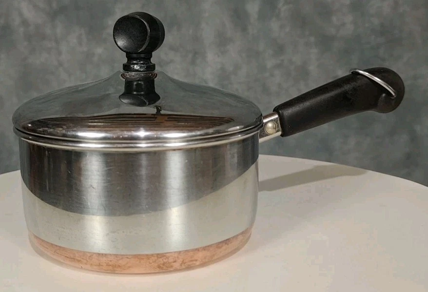 Revere Ware Stainless w/ Copper Bottom 1 Qt - 88 Sauce Pan w/ Lid Clinton IL