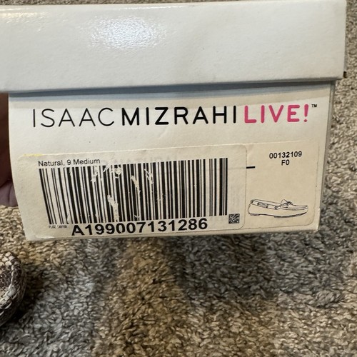 Zapatos Mocasines Isaac Mizrahi Cuero Superior Piel Serpiente Estampado Corbata Talla 9 M - Imagen 6 de 6