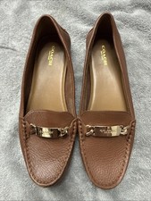 Coach Olive Pebble Grain Leather Loafers Women  s 8.5B NEW Never Worn No Box NICE