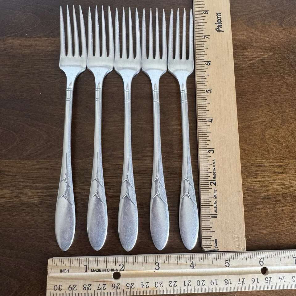 "Juego de 5 horquillas de rejilla Oneida Community Silver LADY HAMILTON plateadas 1932 8""" Foto 2 de 4