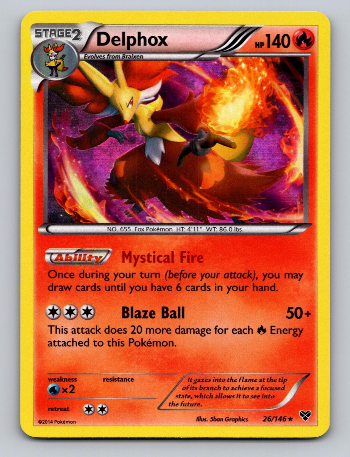 Delphox 26/146 Holo Rare XY Pokemon Holo NM
