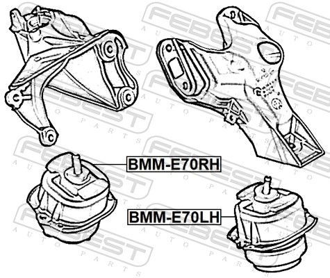 ENGINE MOUNT MOUNTING SUPPORT RIGHT FEBEST BMM-E70RH V FOR BMW X5,X6,E70,F85,E72 - Picture 3 of 6