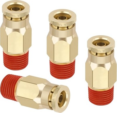 1/4'' Quick Push to Connect Fittings Brass Union Straight Joint DOT Approved 1/4''